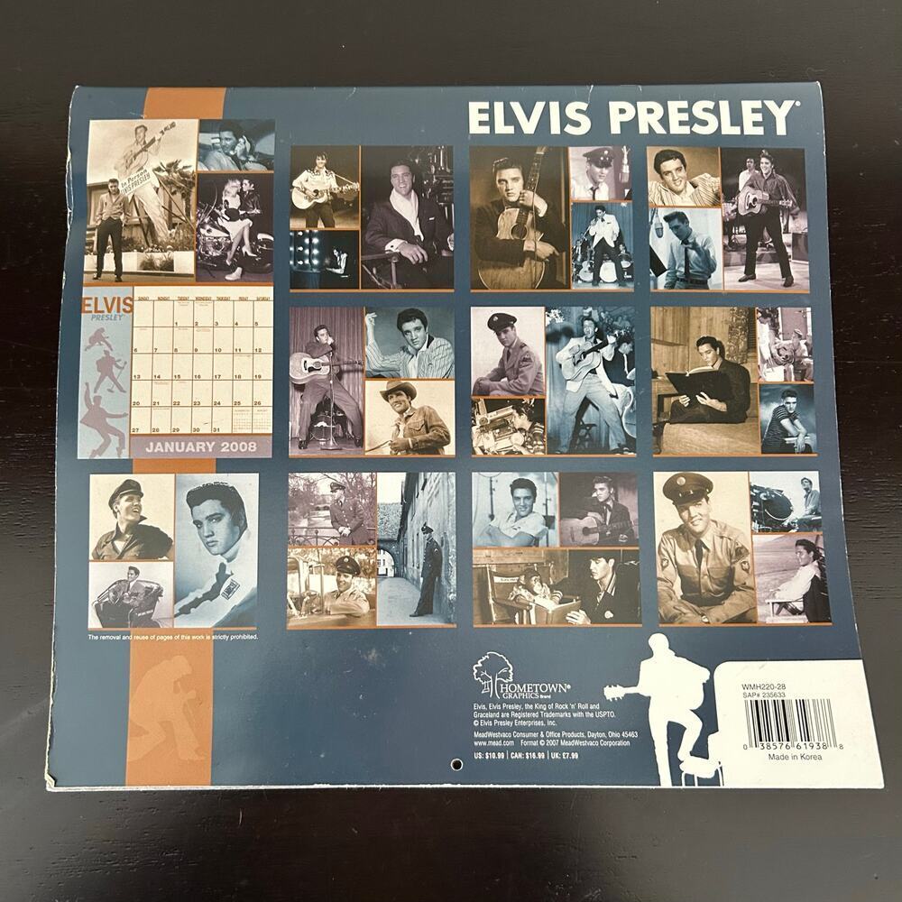 Elvis Presley Collection Handmade Portrait Photos Calendar 1960-70s Music Bundle - Picture 4 of 7